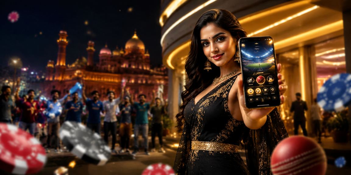 A young woman in Lucknow enjoying online lottery gaming on smartphone