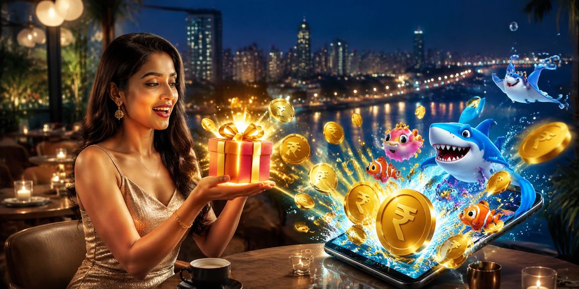 Mumbai Bandra fishing game with rupee notes and river
