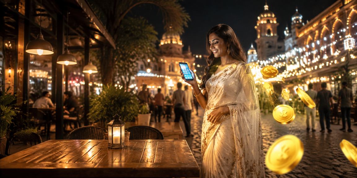 Pune city sports betting scenes with saree and neon